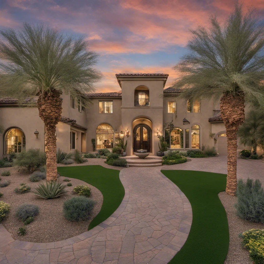 Modern Scottsdale mansion with floor-to-ceiling glass walls and desert landscaping